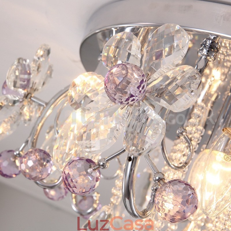 Luzes de teto de cristal redondas de luxo embutidas
