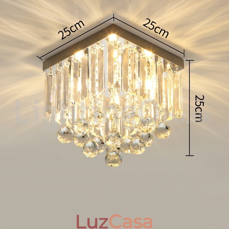 Luzes de teto de cristal quadrado moderno embutido
