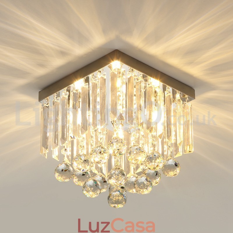 Luzes de teto de cristal quadrado moderno embutido