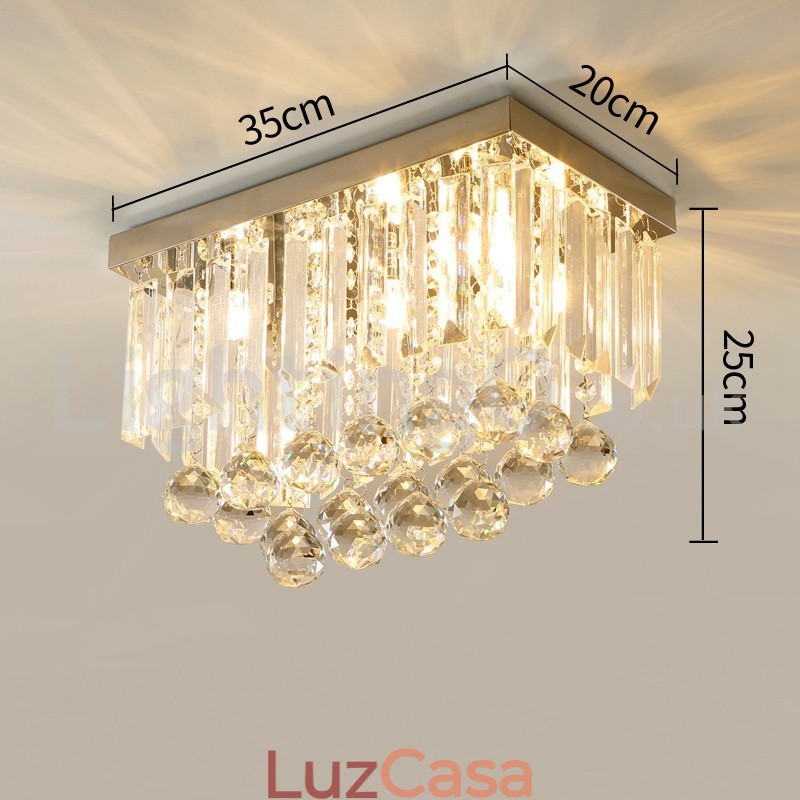 Luminárias de teto de cristal quadradas contemporâneas embutidas