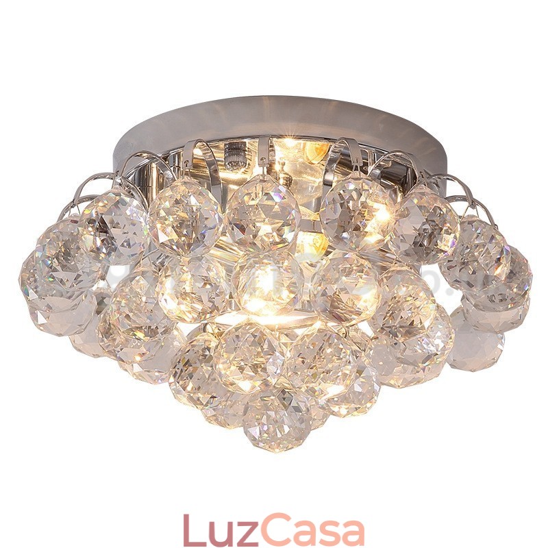 Luminárias de teto redondas de cristal contemporâneas de 30 cm e 55 cm embutidas