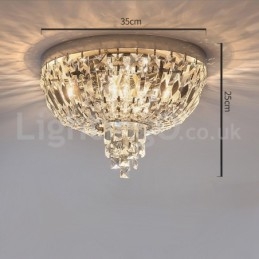Luminárias de teto de cristal redondas requintadas contemporâneas e embutidas