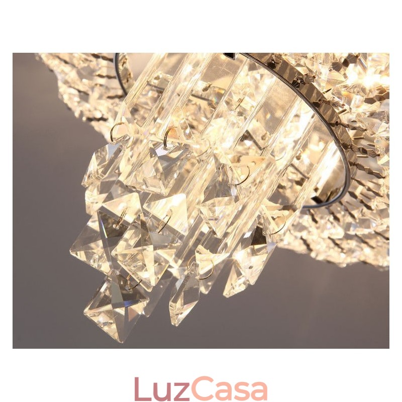 Luminárias de teto de cristal redondas requintadas contemporâneas e embutidas