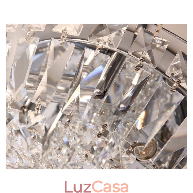 Luminárias de teto de cristal redondas requintadas contemporâneas e embutidas