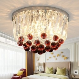 Luminárias de teto de cristal redondas contemporâneas embutidas