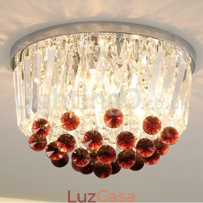 Luminárias de teto de cristal redondas contemporâneas embutidas