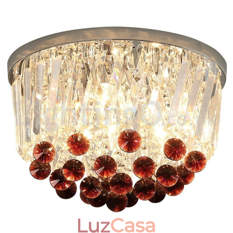 Luminárias de teto de cristal redondas contemporâneas embutidas
