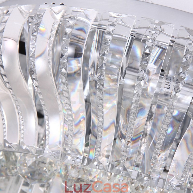 Luminárias de teto de cristal redondas, modernas e contemporâneas, de 38 cm e 57 cm
