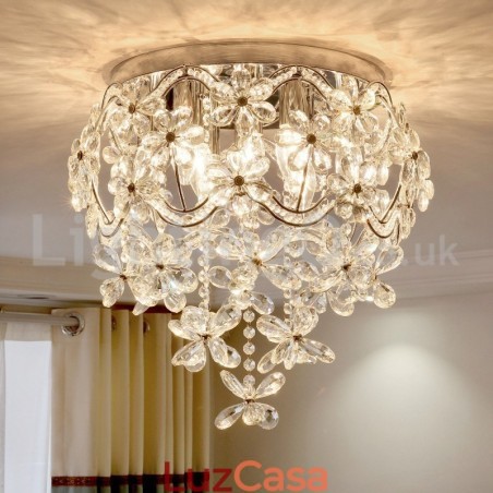 Modern Fashion 48CM Rodada Montagem Embutida Cristal Luzes de Teto Modern Fashion 48CM Rodada Montagem Embutida Cristal Luzes de Teto