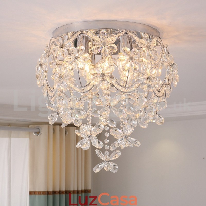Modern Fashion 48CM Rodada Montagem Embutida Cristal Luzes de Teto