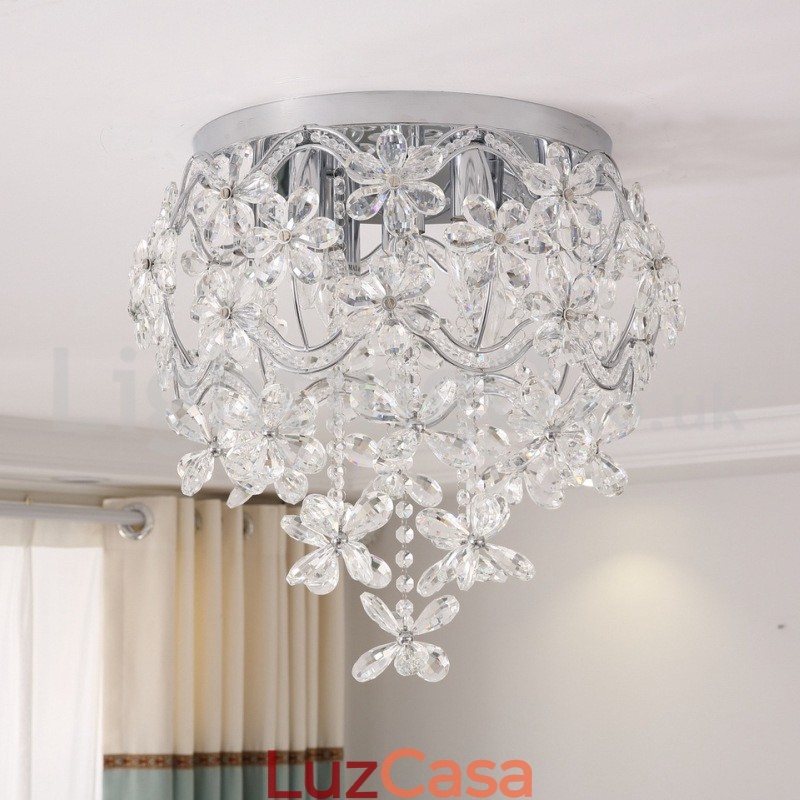 Modern Fashion 48CM Rodada Montagem Embutida Cristal Luzes de Teto