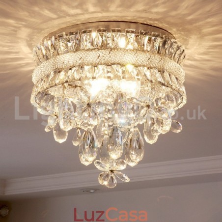 Barato Moderno 40CM Rodada Montagem Embutida Cristal Luzes de Teto Barato Moderno 40CM Rodada Montagem Embutida Cristal Luzes de Teto
