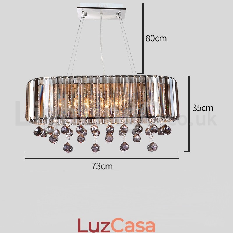 Lustre de cristal retangular de luxo acessível