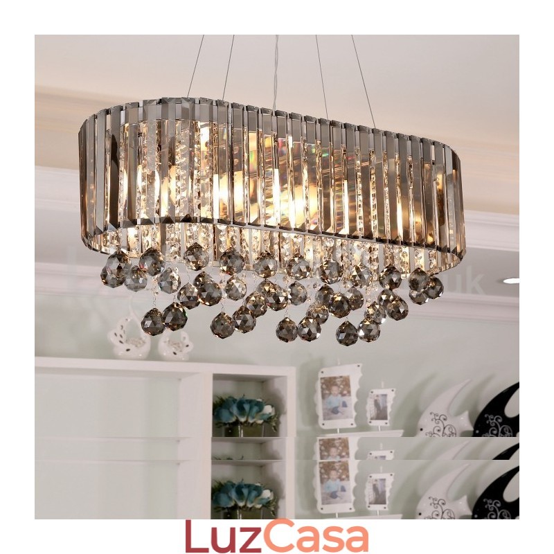 Lustre de cristal retangular de luxo acessível