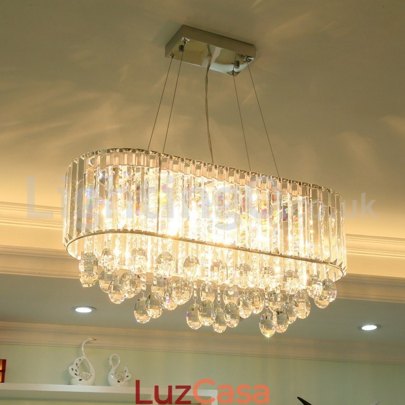 Lustre de cristal retangular de luxo acessível