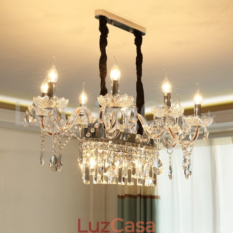 Lustre de cristal de vela criativo contemporâneo