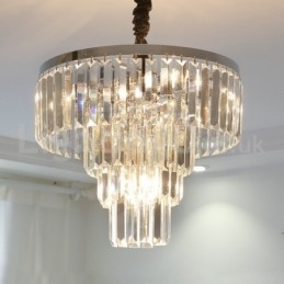Elegante barato moderno 4 níveis redondo cristal pingente luz