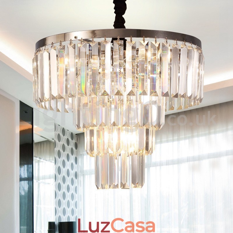 Elegante barato moderno 4 níveis redondo cristal pingente luz