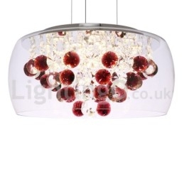 Moderno 40CM 50CM redondo transparente abajur de vidro cristal pingente luz