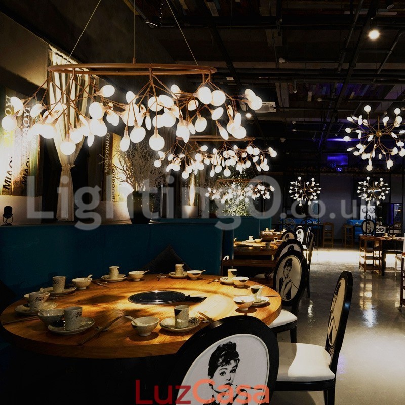 Lustre de luxo pós-moderno redondo Fireflies