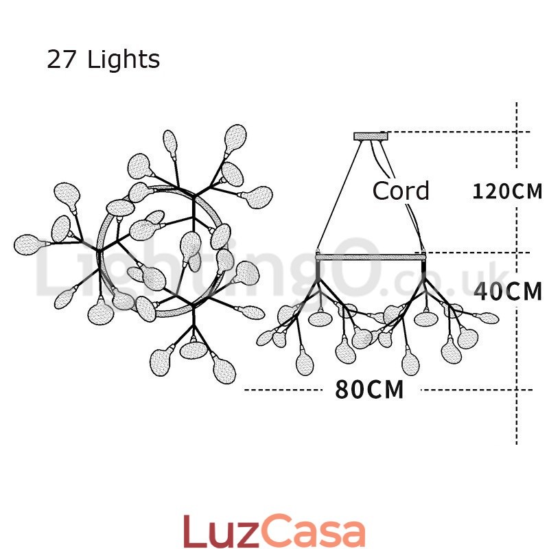 Lustre de luxo pós-moderno redondo Fireflies