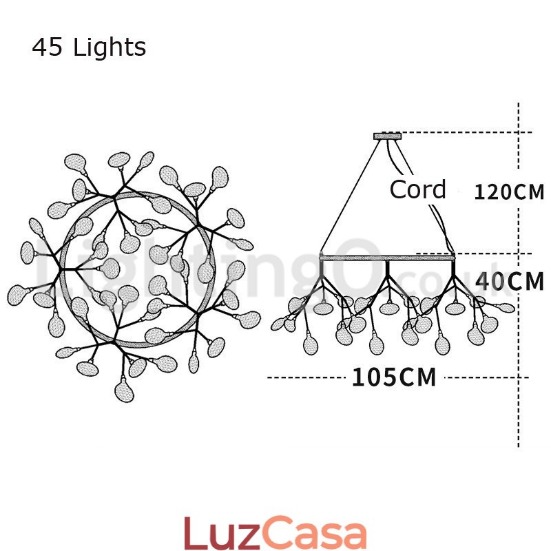 Lustre de luxo pós-moderno redondo Fireflies