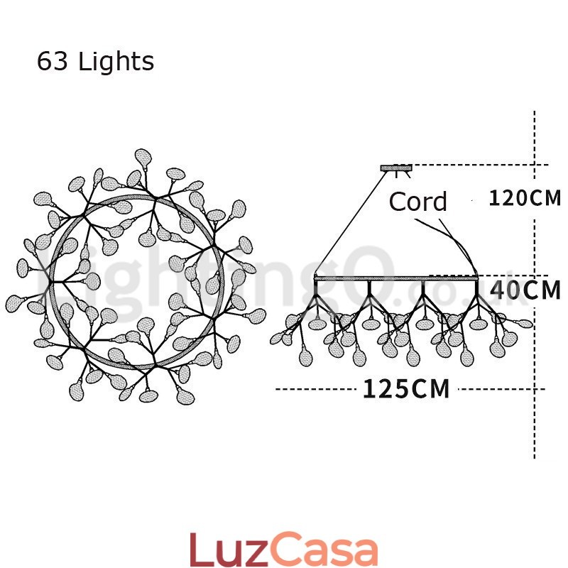 Lustre de luxo pós-moderno redondo Fireflies