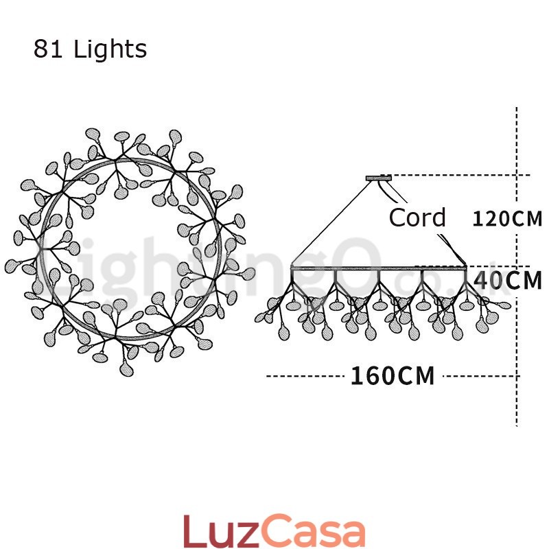 Lustre de luxo pós-moderno redondo Fireflies