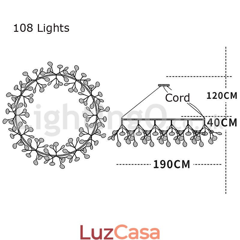 Lustre de luxo pós-moderno redondo Fireflies