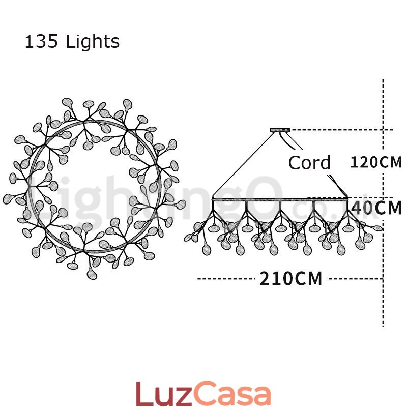 Lustre de luxo pós-moderno redondo Fireflies