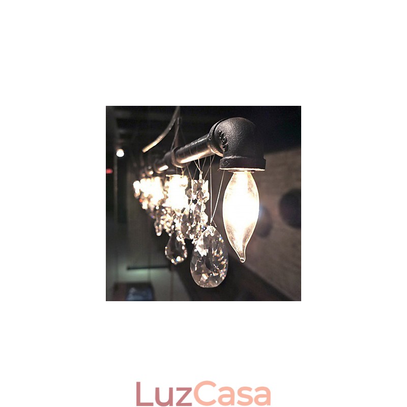 Lustre criativo de 5 luzes em estilo norte-americano com design de tubo
