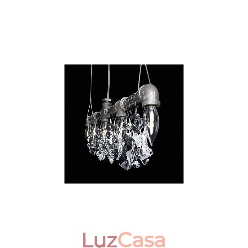 Lustre criativo de 5 luzes em estilo norte-americano com design de tubo