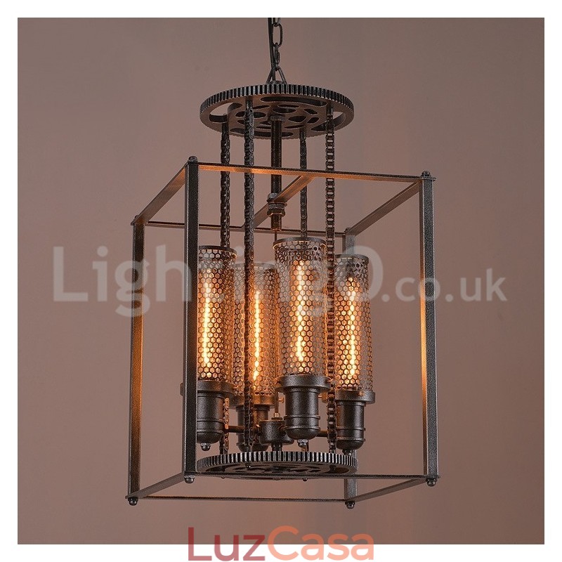 Retro Iron Gear Pendant Light Café