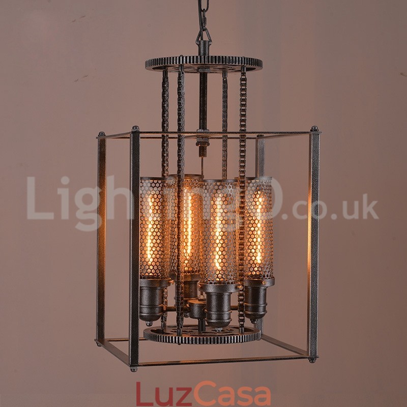 Retro Iron Gear Pendant Light Café