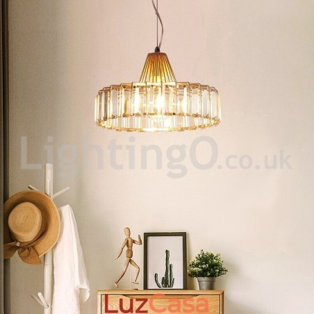 Luminária pendente de cristal nórdica de cabeça única Luminária pendente de cristal nórdica de cabeça única