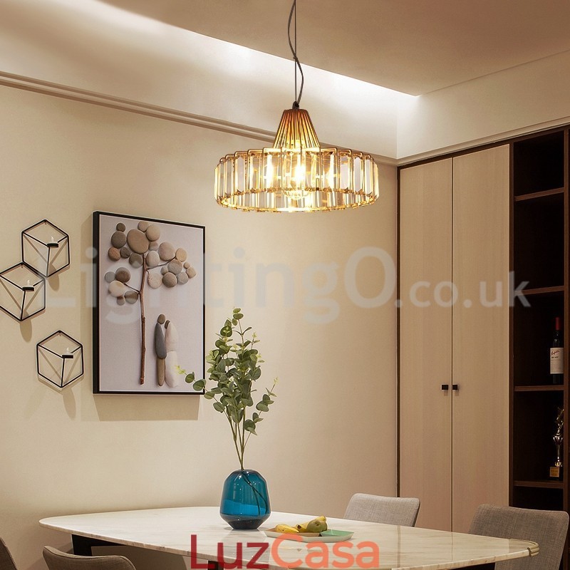 Luminária pendente de cristal nórdica de cabeça única