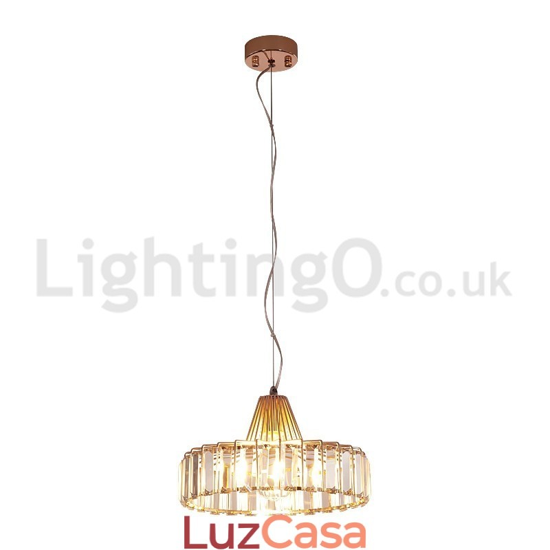 Luminária pendente de cristal nórdica de cabeça única