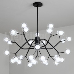 Lustre estilo nórdico Magic Bean Lustre pequeno de vidro transparente e transparente com bola de bolhas