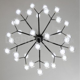 Lustre estilo nórdico Magic Bean Lustre pequeno de vidro transparente e transparente com bola de bolhas