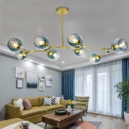 Lustre nórdico moderno de vidro mágico com lustre molecular