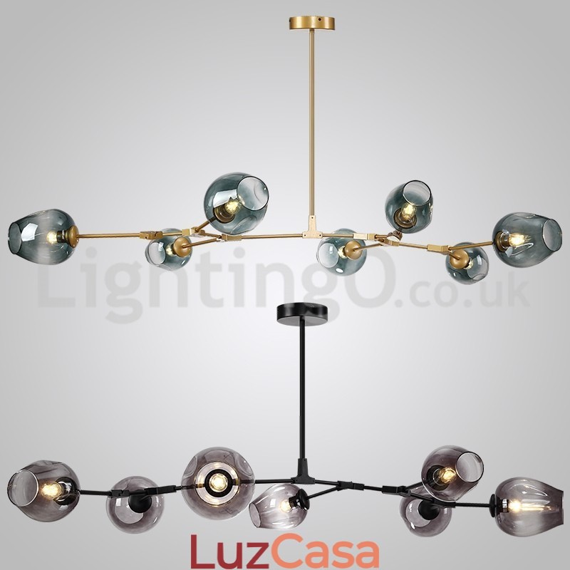 Lustre nórdico moderno de vidro mágico com lustre molecular