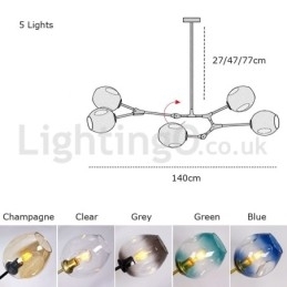 Lustre nórdico moderno de vidro mágico com lustre molecular