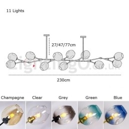 Lustre nórdico moderno de vidro mágico com lustre molecular