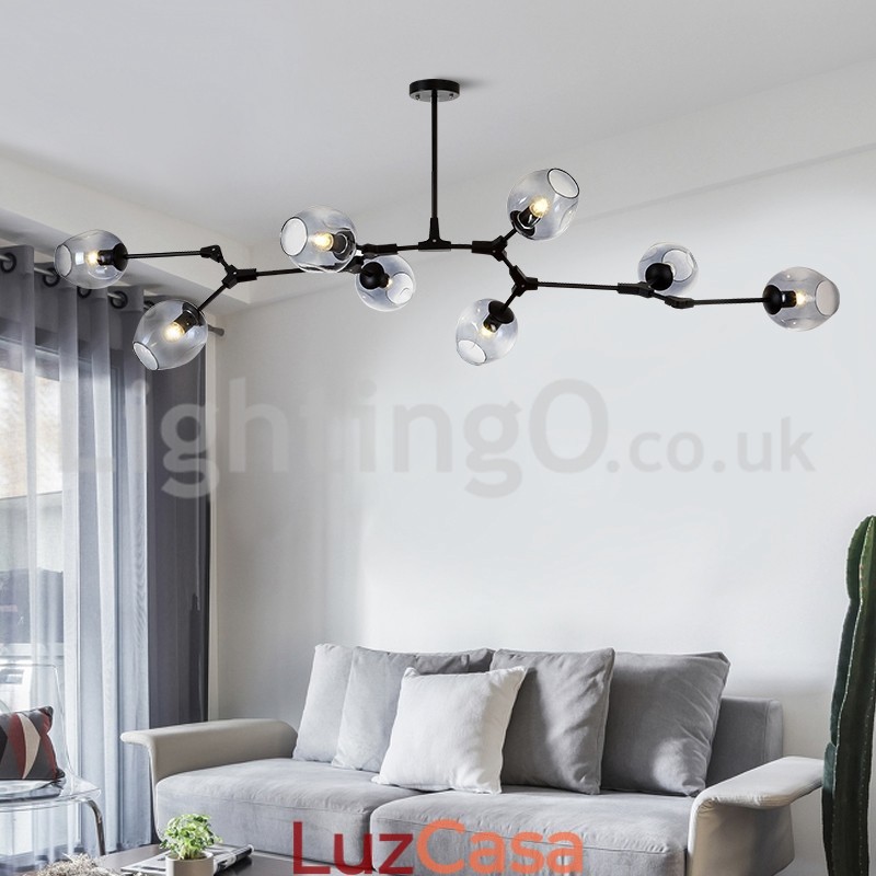 Lustre nórdico moderno de vidro mágico com lustre molecular