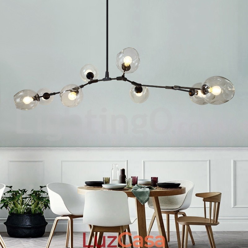 Lustre nórdico moderno de vidro mágico com lustre molecular