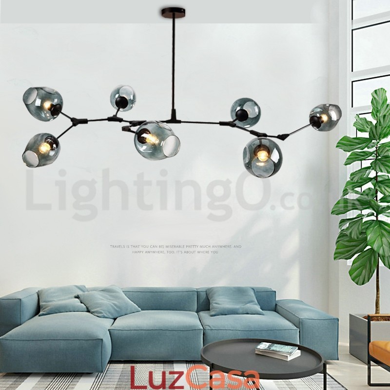 Lustre nórdico moderno de vidro mágico com lustre molecular