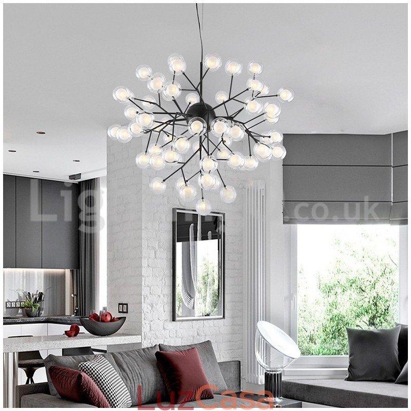 Lustre de vidro com bolhas moleculares pós-modernas nórdicas