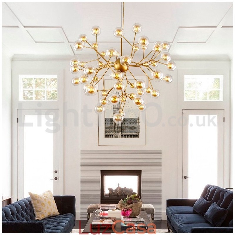Lustre de vidro com bolhas moleculares pós-modernas nórdicas
