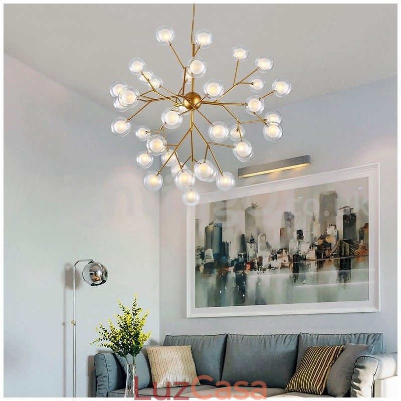 Lustre de vidro com bolhas moleculares pós-modernas nórdicas
