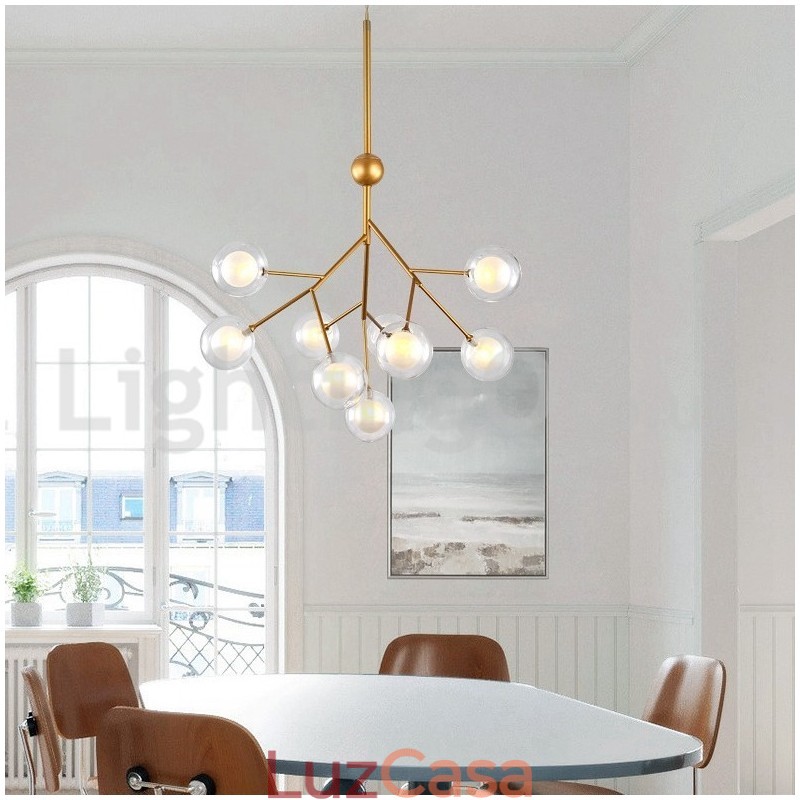 Lustre de vidro com bolhas moleculares pós-modernas nórdicas
